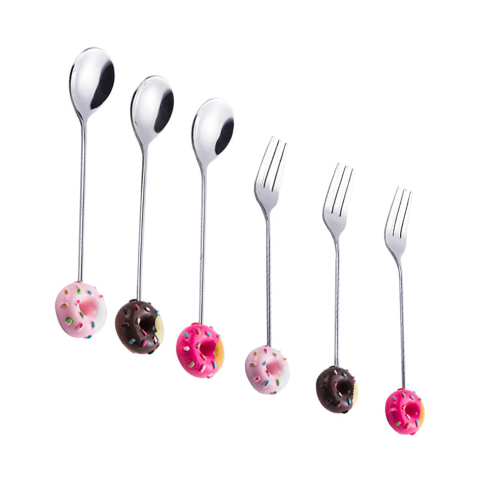 Coffee Jelly Tea - 4Pcs Doughnut Design Stainless Steel Dessert