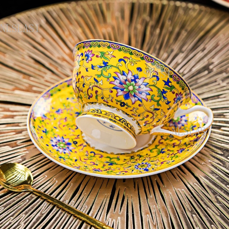 Coffee Tea Spoon - 220ml Chinese Floral Bone China Tea