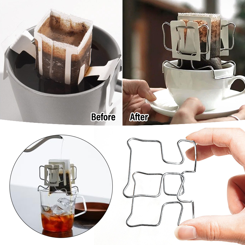 Coffee Tea Paper Cups - Reusable Coffee Filter Bag Holder Stainless