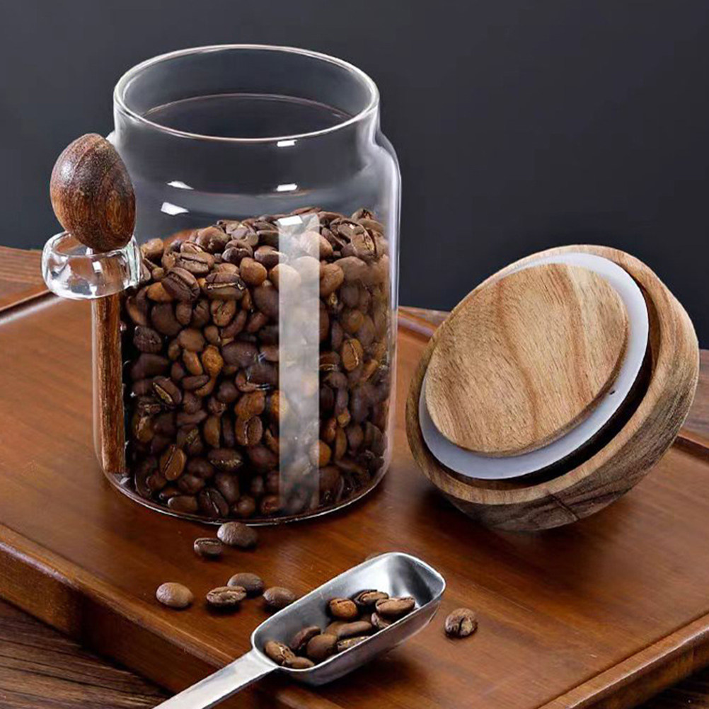 Coffee Tea Jars - Glass Coffee Bean Storage Jar Airtight
