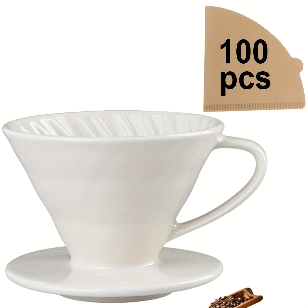 Coffee Tea Paper Cups - Pour Over Coffee Maker, Ceramic Coffee