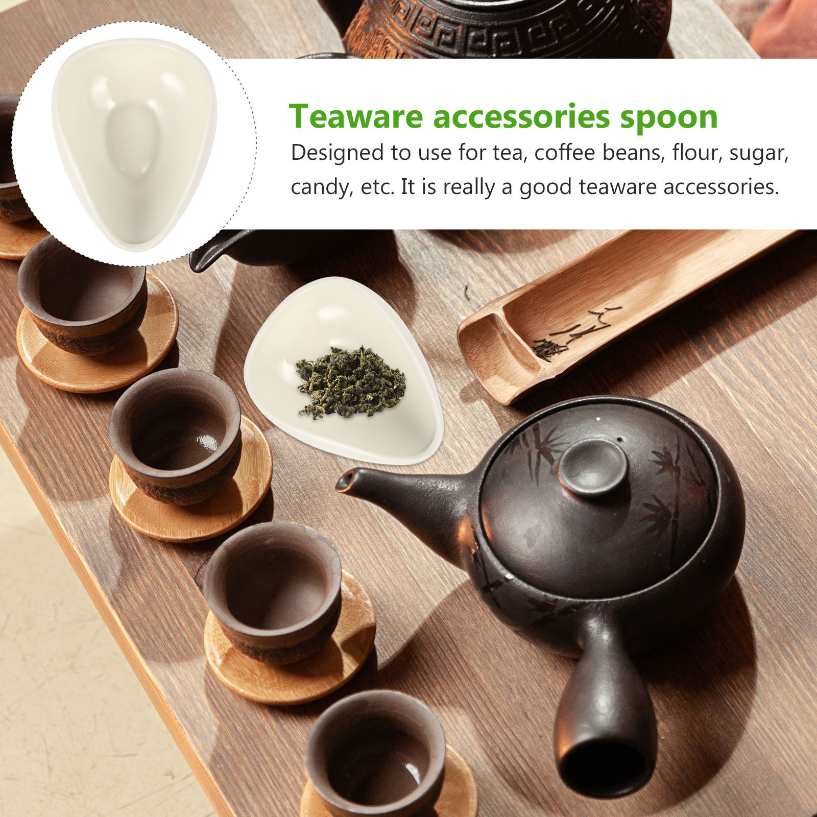 Coffee Tea Leaf - 2Pcs Ceramic Tea Scoop for Loose