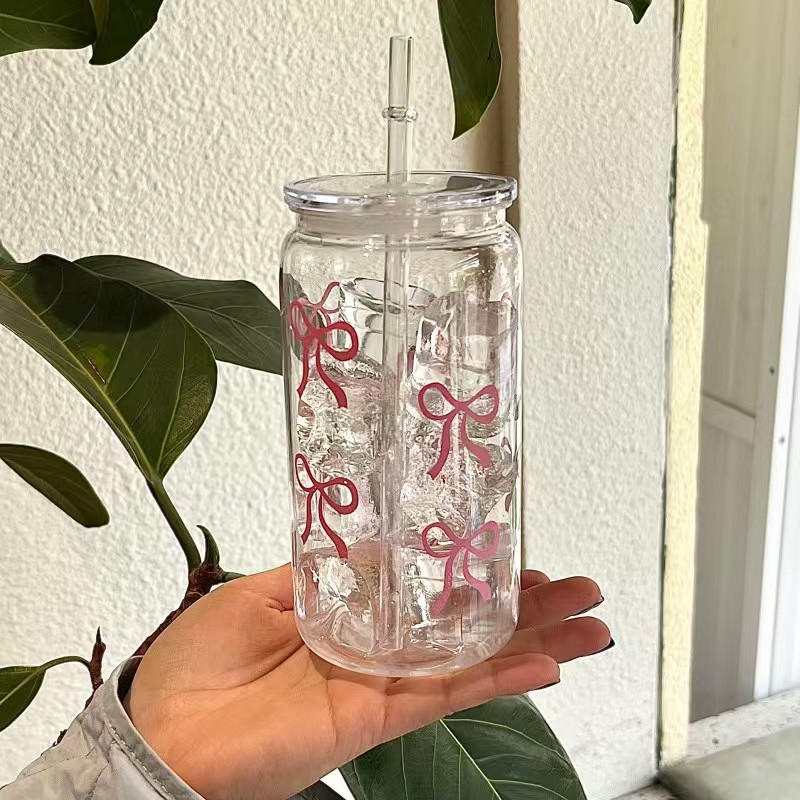 Cute Pink Bow Plastic Cup With - огляд і ціна Coffee Tea Jars