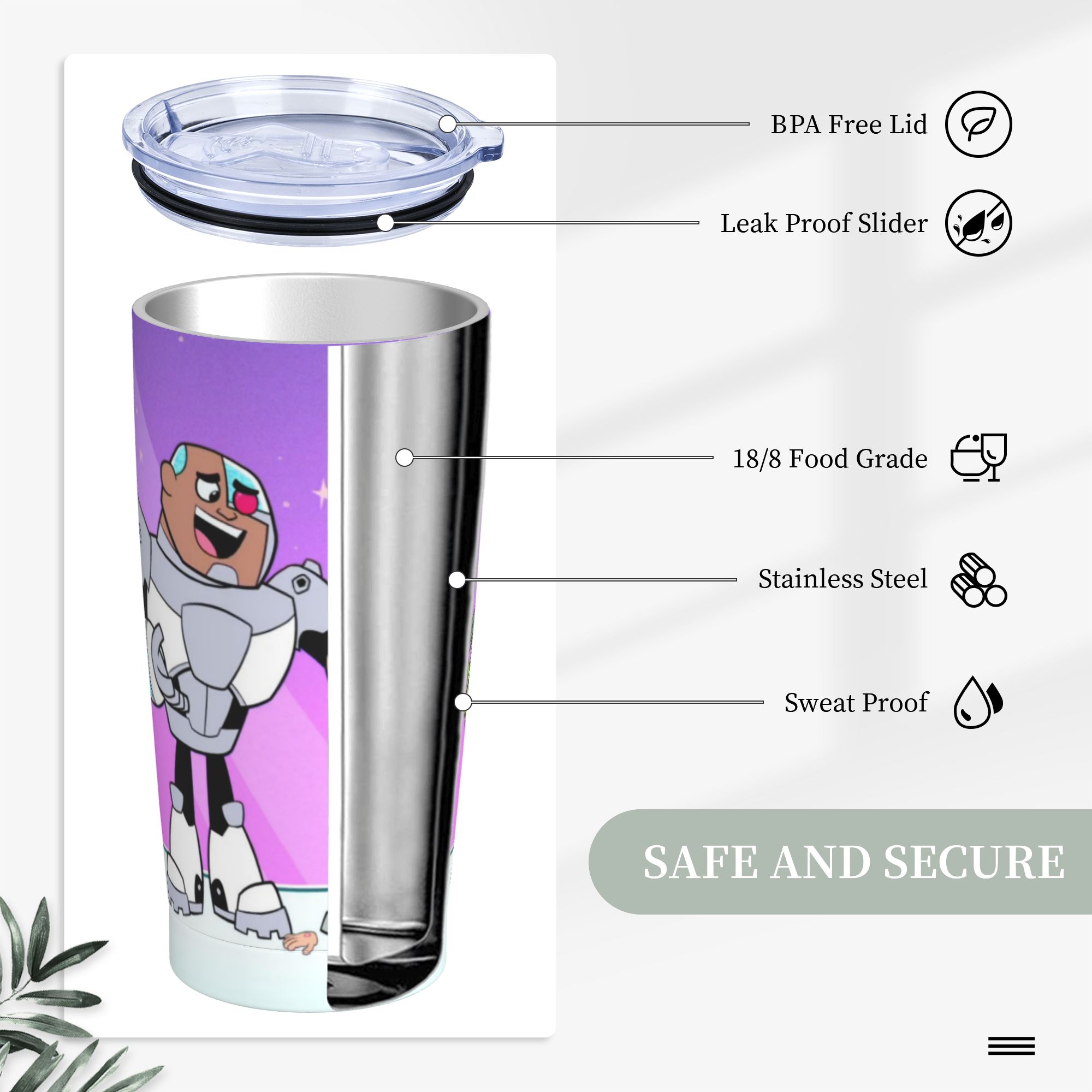 Teen Go Cartoon Tumbler Vacuum - огляд і ціна Double Wall Mug