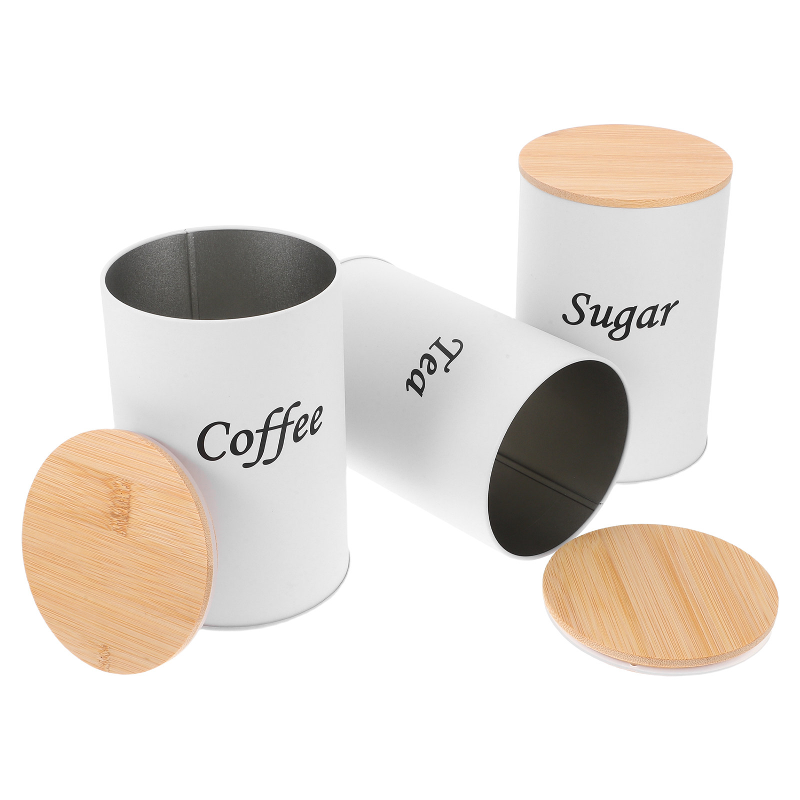 3Pcs Airtight Round Canisters  - огляд і ціна Coffee Tea And Sugar Canisters