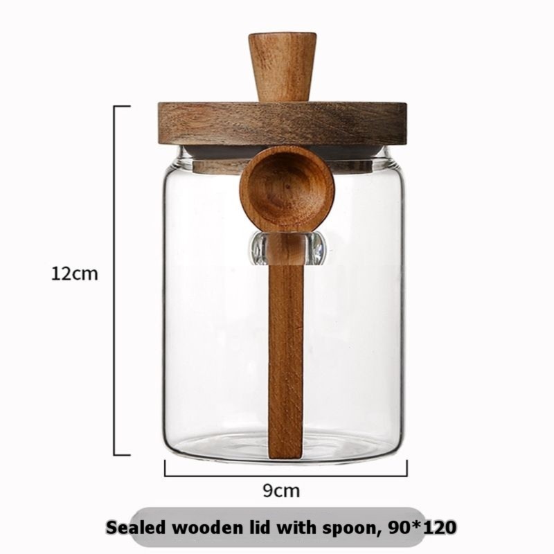 ABJI-Glass Jar With Wooden Lid - огляд і ціна Coffee Tea Sugar Canister Set