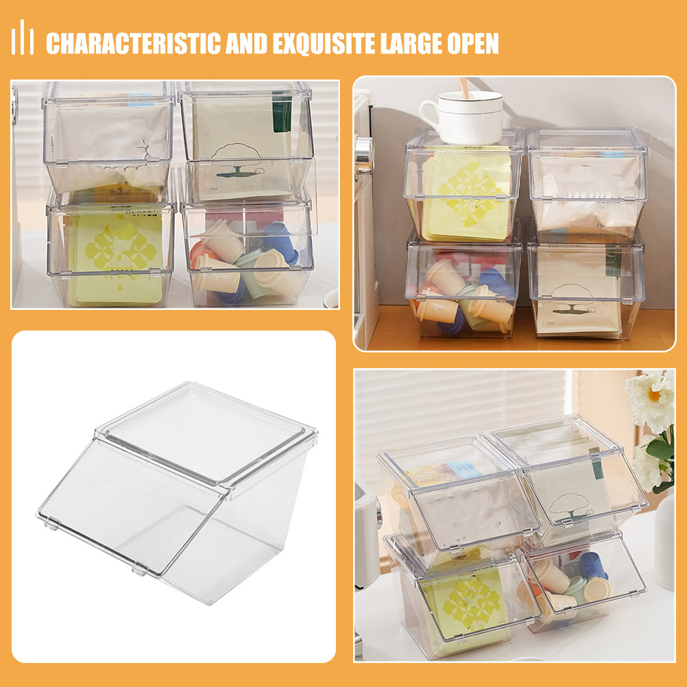 4Pcs Tea Bag Organizer Box Acr - огляд і ціна Tea Coffee Sugar Container