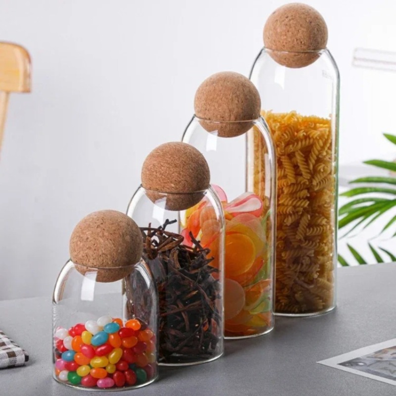 Glass Storage Jars with Ball C - огляд і ціна Tea Coffee Sugar Container