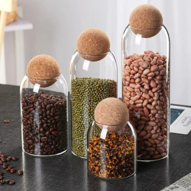 Glass Storage Jars with Ball C - огляд і ціна Tea Coffee Sugar Container