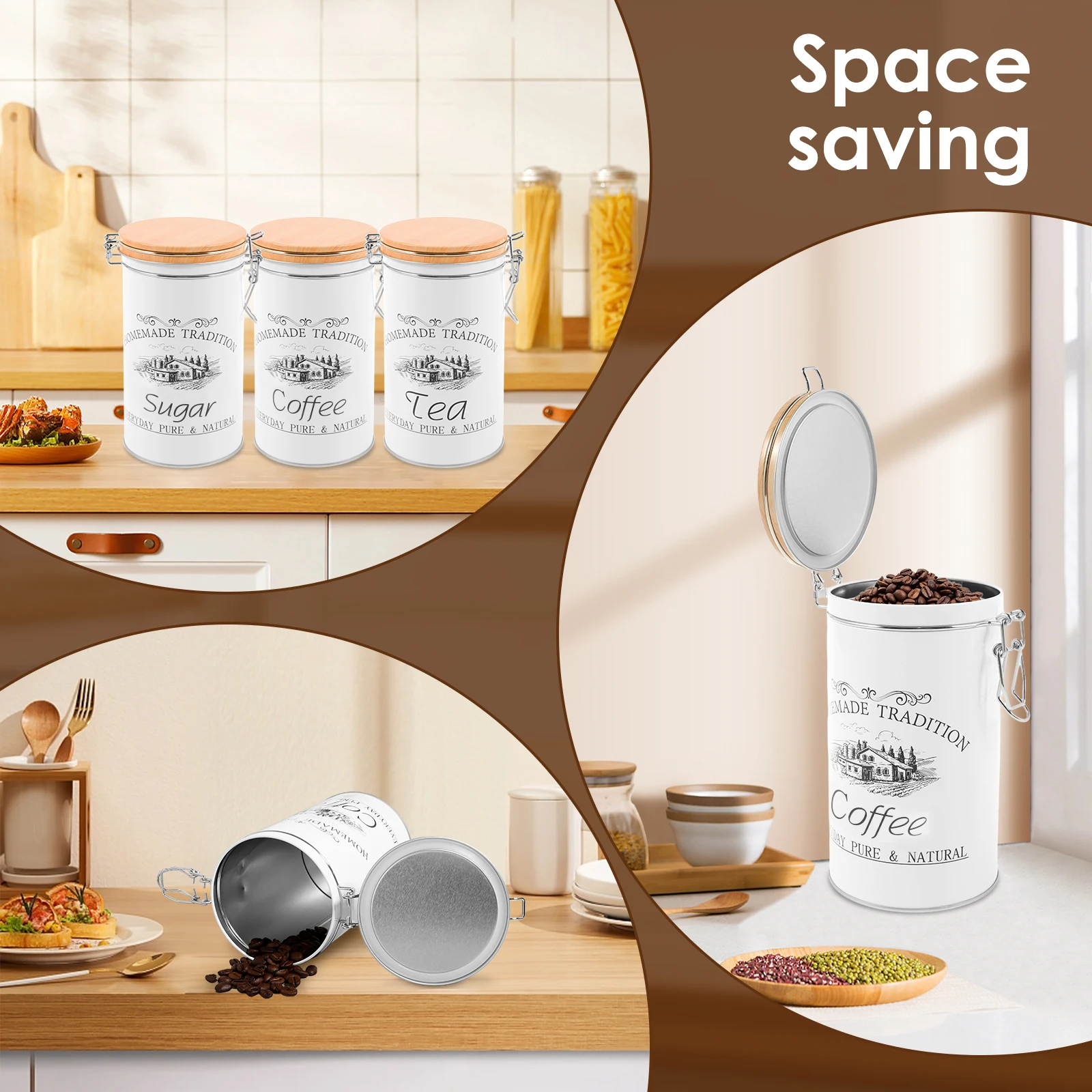 3Pcs/Set Tea Coffee Sugar Cani - огляд і ціна Tea Coffee Sugar Container