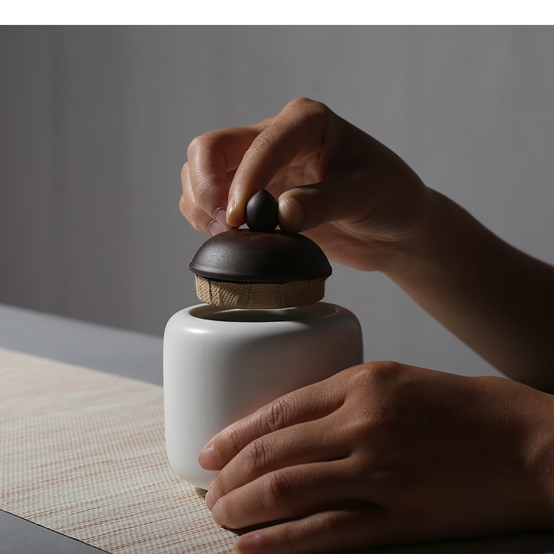 Ceramic Tea Pot Wooden Lid Por - огляд і ціна Tea Coffee Sugar Container