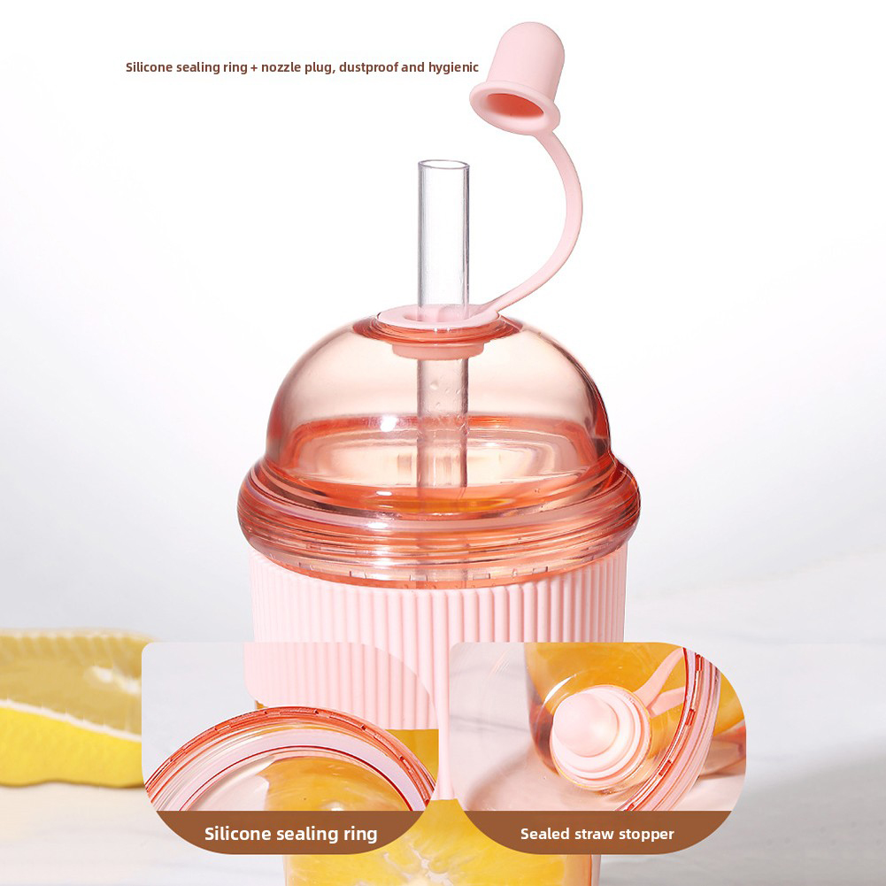 430ml Portable Flip Straw Cup, - огляд і ціна Coffee Jelly Tea