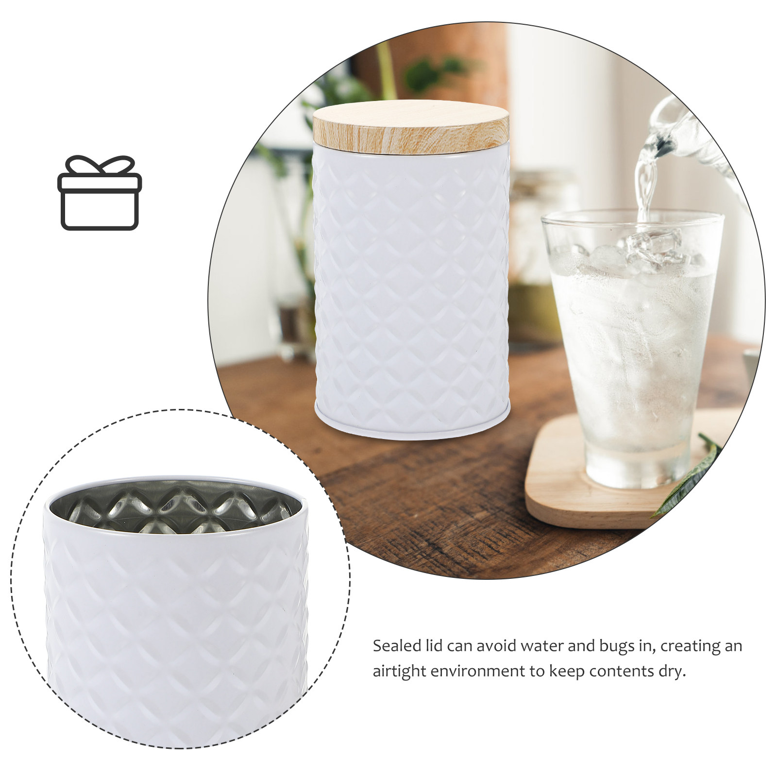 2Pcs Food Grade Tinplate Stora - огляд і ціна Coffee Tea Jars