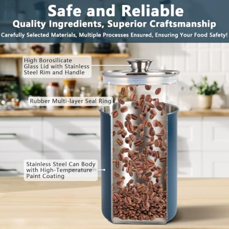 Stainless Steel Food Canister  - огляд і ціна Coffee Tea Sugar Canister Set