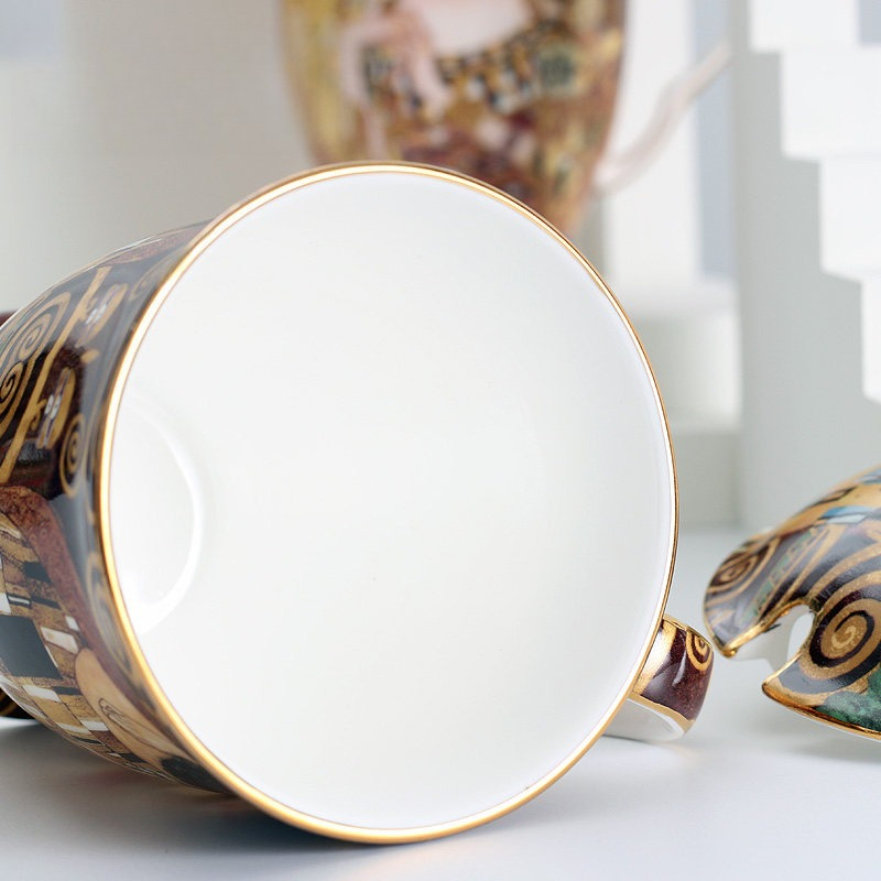 European Ceramic Mug with Lid  - огляд і ціна Coffee Tea Spoon