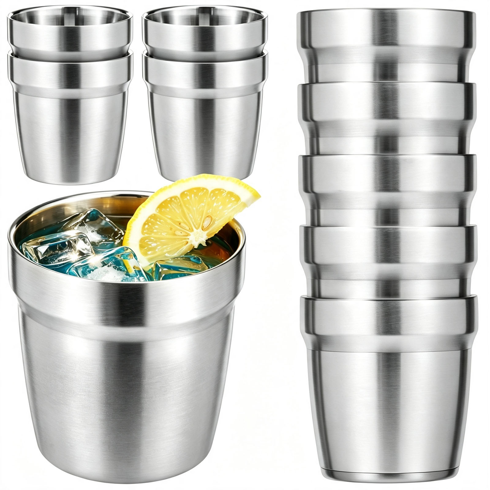 5/10Pcs Stainless Steel Stacka - огляд і ціна Double Wall Mug