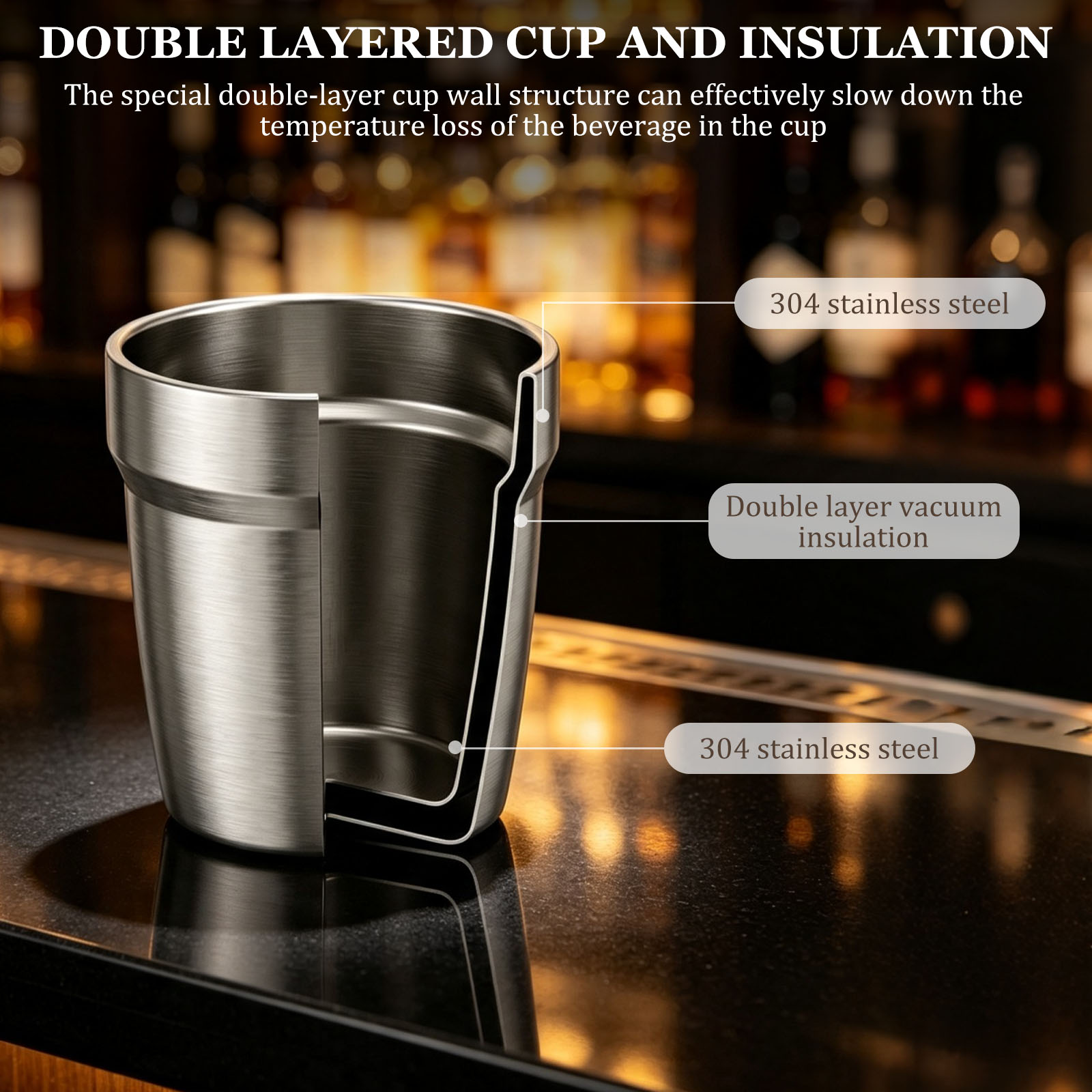 5/10Pcs Stainless Steel Stacka - огляд і ціна Double Wall Mug