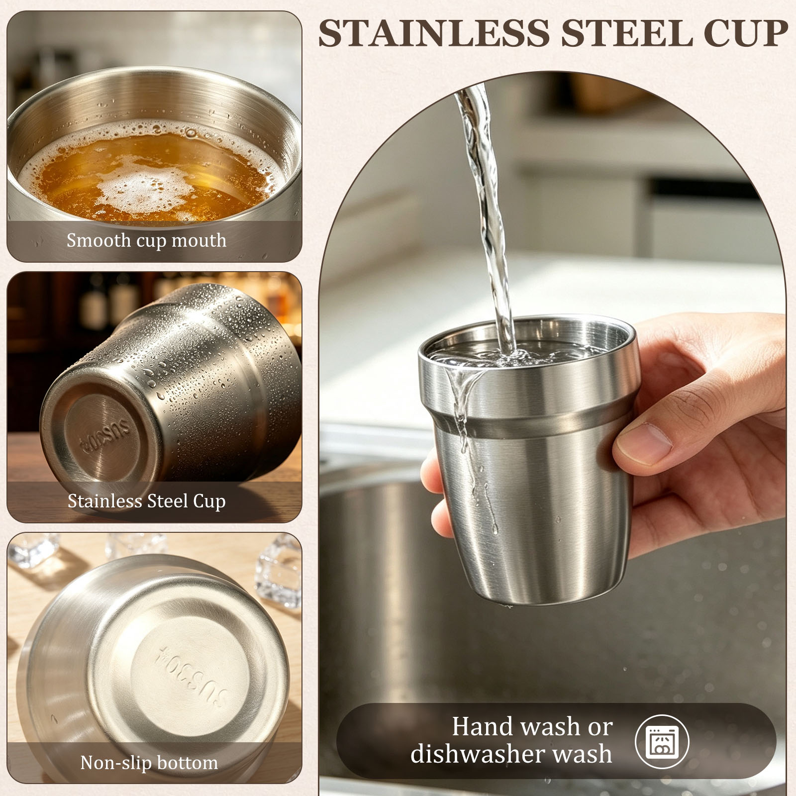 5/10Pcs Stainless Steel Stacka - огляд і ціна Double Wall Mug