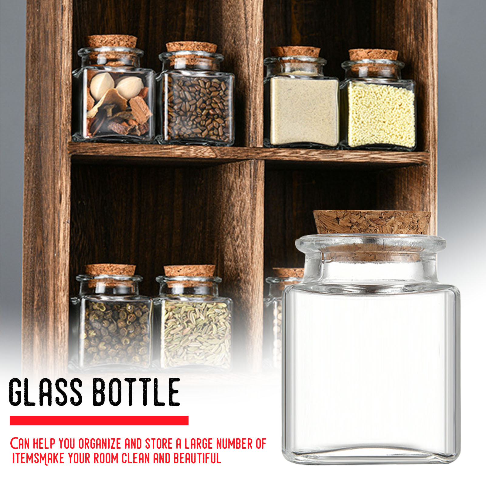 1/5/10Pcs Glass Storage Jars K - огляд і ціна Tea Coffee Sugar Container