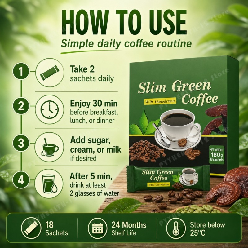 Slim Green Coffee Ganoderma Gr - огляд і ціна Coffee Tea For Weight Loss