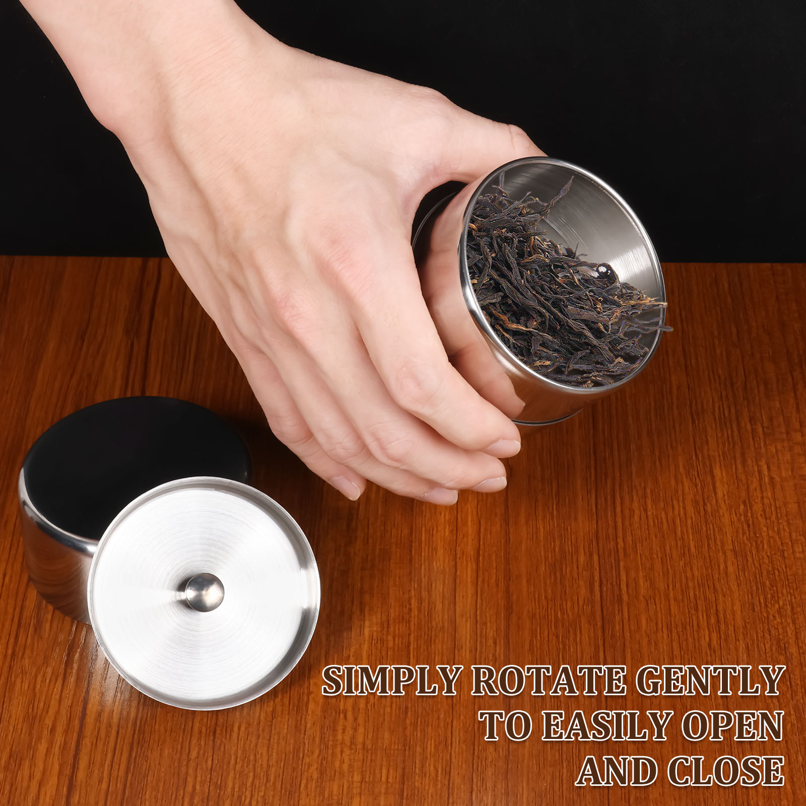 Stainless Steel Tea Leaf Tins  - огляд і ціна Tea Coffee Sugar Container