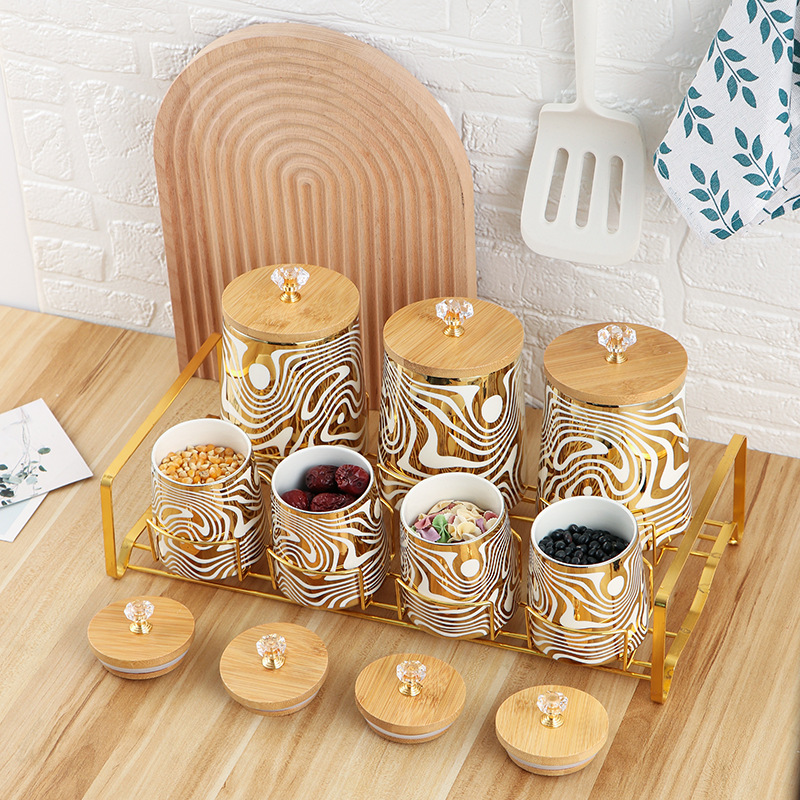 Set of 7 Color Glazed Ceramic  - огляд і ціна Coffee Tea Sugar Canister Set