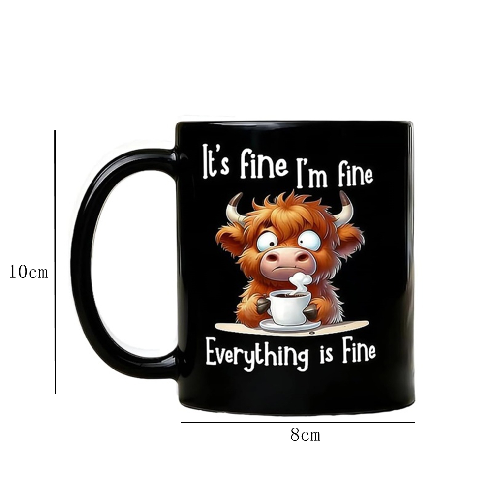 Anxious Scottish Highland Cow  - огляд і ціна Coffee And Tea Quotes Funny