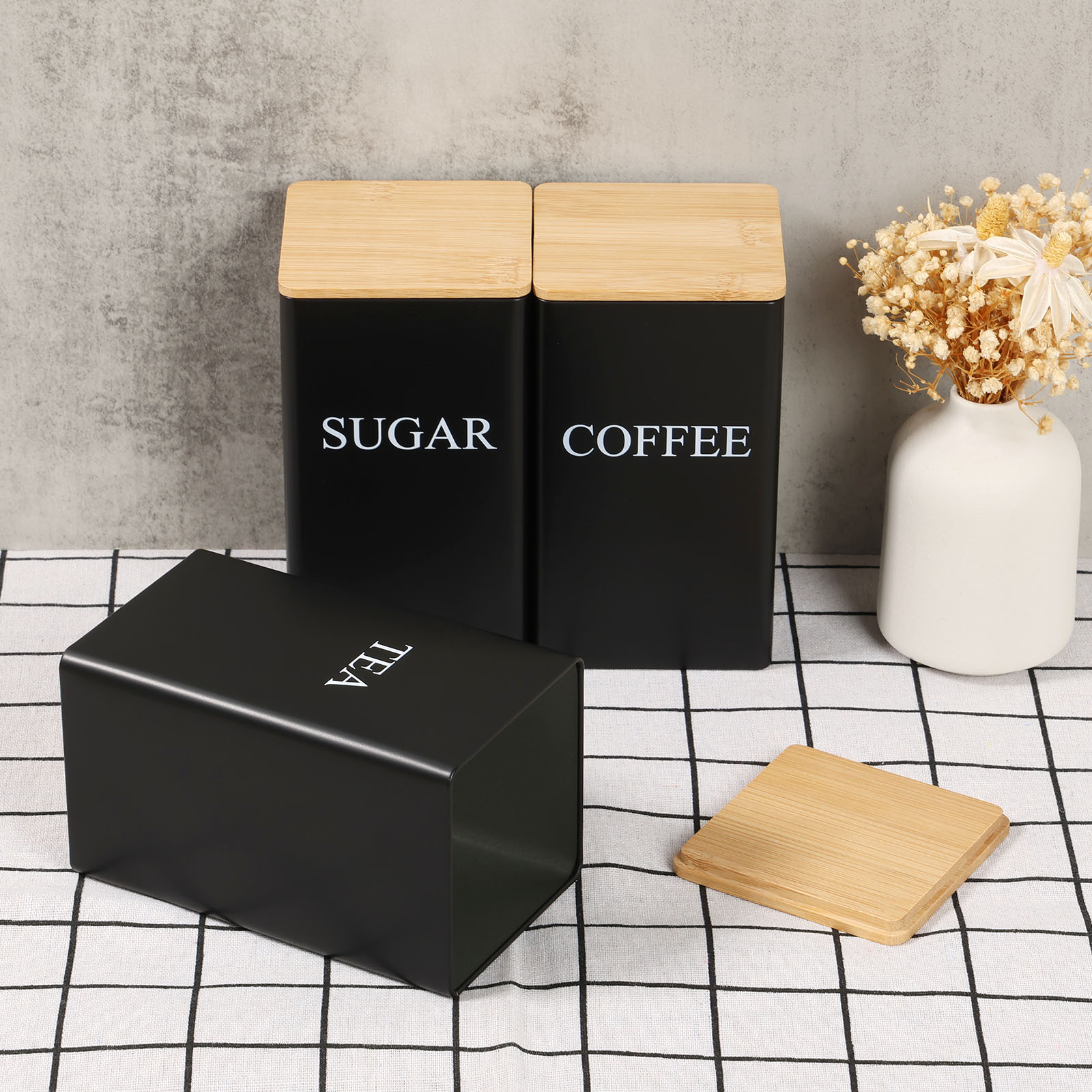 Coffee Bean Storage Jar Metal  - огляд і ціна Tea Coffee Sugar Container