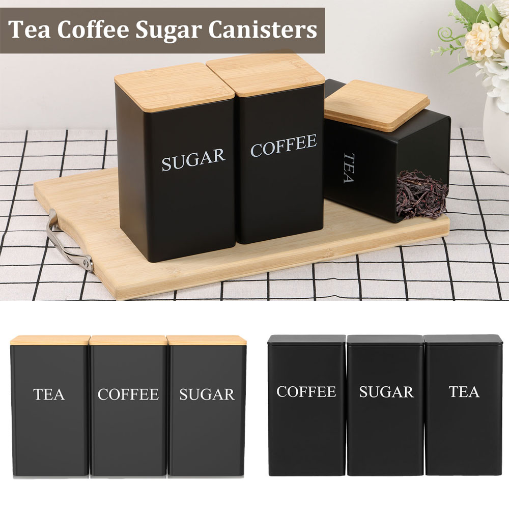 Coffee Bean Storage Jar Metal  - огляд і ціна Tea Coffee Sugar Container