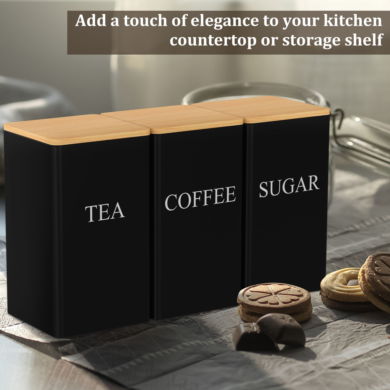 Coffee Bean Storage Jar Metal  - огляд і ціна Tea Coffee Sugar Container