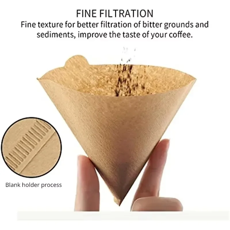 Wood Pulp 02 Cone Filter Pour  - огляд і ціна Coffee Tea Paper Cups